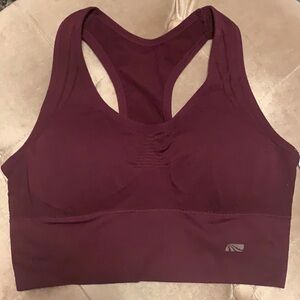 Marika burgundy stretchy wide band sports bra